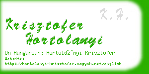 krisztofer hortolanyi business card